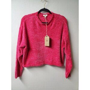 True Craft Womens Chenille Pullover Sweater Size XS Warm Stylish Comfy HOT PINK